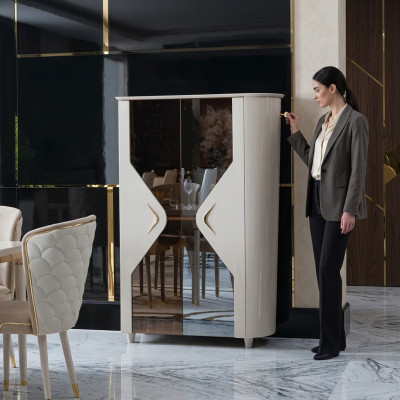 Vetrina in legno massello Credenza in vero legno Mobile da pranzo in legno massello Arredo per sala da pranzo in legno massello.