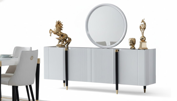 Comò Specchio Comodini Console Mobili Stile Italiano Set di divani 2 pezzi