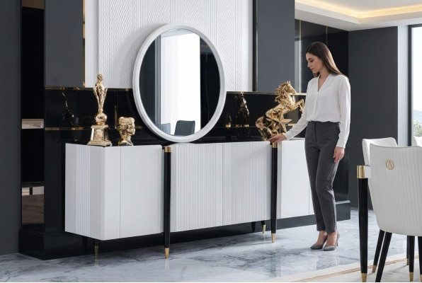 Mobiletto scaffale consolle mobile credenza stile italiano cassettiera armadio di lusso