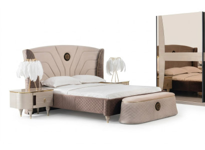 Camera da letto Letto matrimoniale 160x200cm Letto di lusso 2 comodini Set di 3 pezzi Letti Nuovi