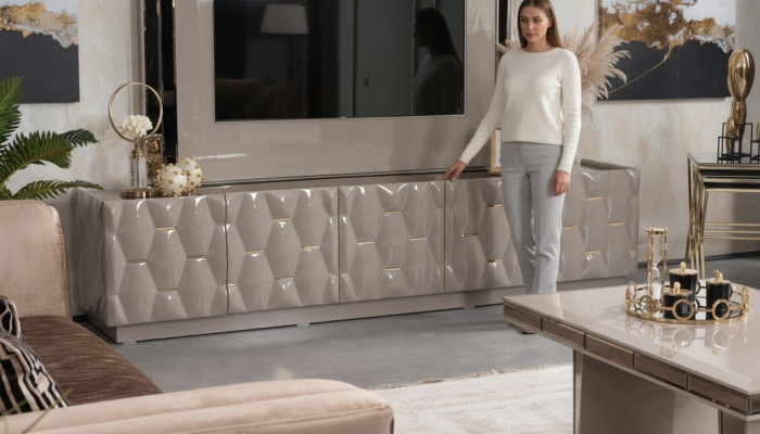 Mobile bassi Mobili credenze in legno Italiani Comò Credenza Soggiorno Disegni