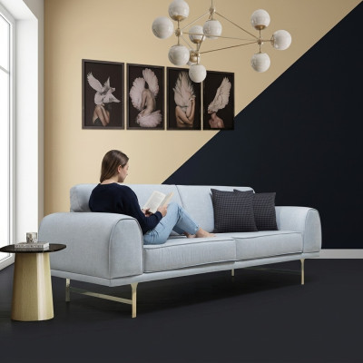 Grigio moderno divano soggiorno design a 3 posti di lusso
