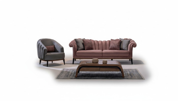 Set di divani 3 posti 311, divano design imbottito, divano moderno.