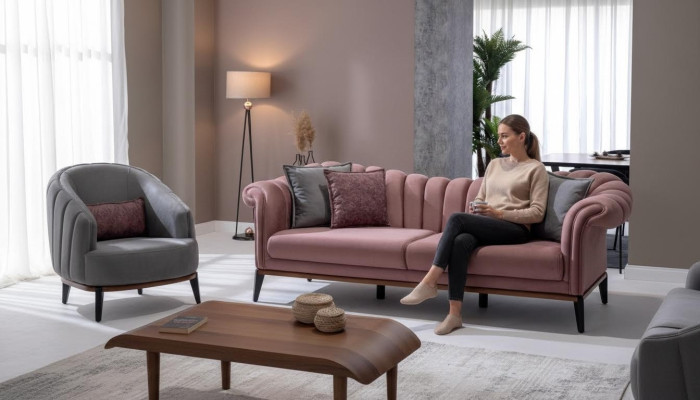 Divani di design Sofà Set di divani Divano a 3 posti + 1 posti Set di divani Imbottiti