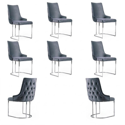 Sedie da pranzo Chesterfield moderno, set da 6 sedie a gruppo nuovo.