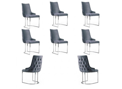 Sedie da pranzo Chesterfield moderno, set da 6 sedie a gruppo nuovo.
