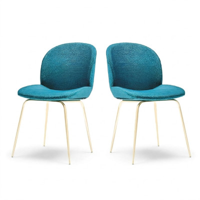 2x gruppo di sedie sedie set tessuto tessuto nuovo Imbottitura sala da pranzo
