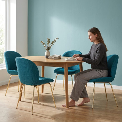Sedie da pranzo imbottite 4x set di sedie gruppo assortimento design in stoffa
