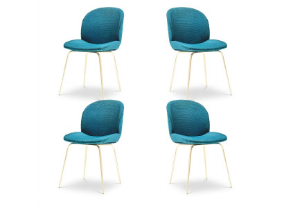 Sedie da pranzo imbottite 4x set di sedie gruppo assortimento design in stoffa