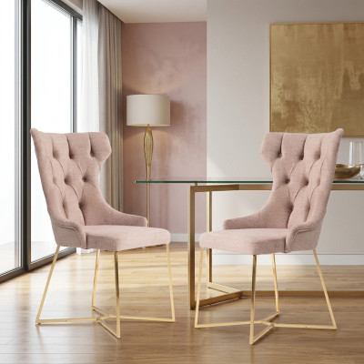 Set di 2 poltrone Chesterfield, rivestite in velluto.