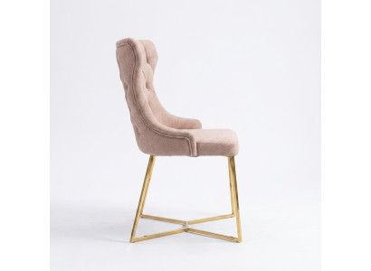 Imposta 4x Sedia Designer Chesterfield in legno massiccio per sala da pranzo.