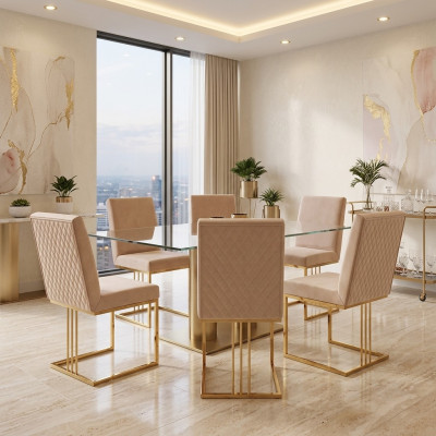 Set di sedie da design 4x  poltroncine in tessuto per sala da pranzo, imbottiture nuove.