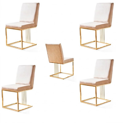 Set di sedie da design 4x  poltroncine in tessuto per sala da pranzo, imbottiture nuove.
