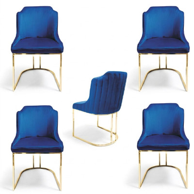 Set di sedie da pranzo per la sala da pranzo, 4 sedie moderne con design trapuntato nuovo.