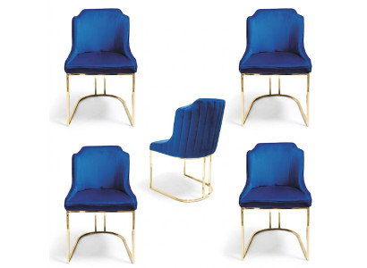 Set di sedie da pranzo per la sala da pranzo, 4 sedie moderne con design trapuntato nuovo.