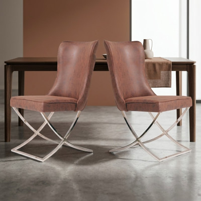 Sala da pranzo Set di sedie Design ristorante 2x sedie Gruppo imbottito