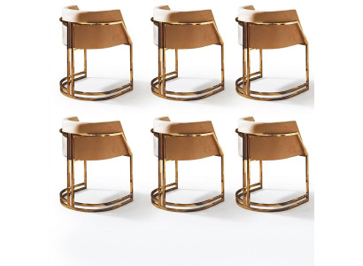 Cucina Sedie Eleganti Set da Pranzo Tessuto 6 Sedie Design Metallo Tessile
