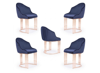 Sedia da designer di lusso sala da pranzo 4x sedie imbottite in tessuto moderno