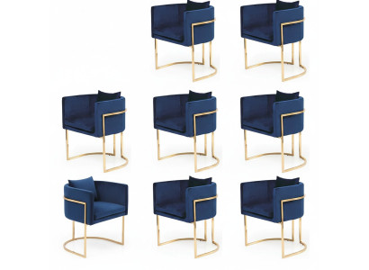 Sedia da sala da pranzo Sedie Posto Moderno Legno Massiccio Set 8x Ristorante di lusso