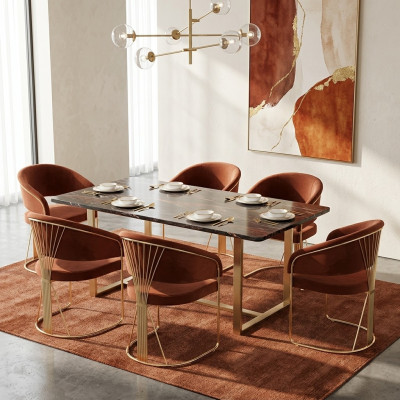 Design imbottito seduta 6 sedie gruppo salotto poltrona set lounge lusso