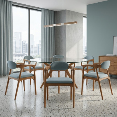 Set da pranzo 4x sedie Set sedie schienale gruppo da pranzo set di mobili gruppo