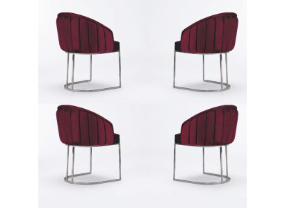 Sala da pranzo 4 x sedia Design Cuscino sedie Set Poltrona Lounge