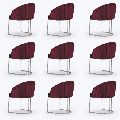 Garnitura sedie Imbottitura Schienale Design Legno Gruppo Nuovo Sala da pranzo 8 Sedia