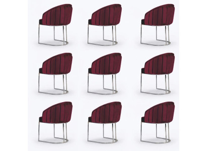 Garnitura sedie Imbottitura Schienale Design Legno Gruppo Nuovo Sala da pranzo 8 Sedia