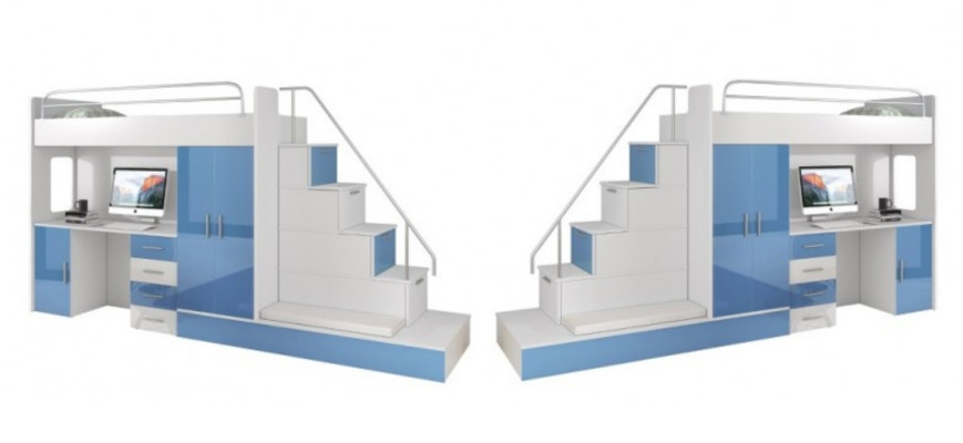 Letto a castello per bambini bianco doppio letto a castello mobili lucidi.