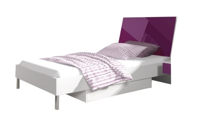 Letto + comodino Arredamento per la cameretta Letto Lettino Comodino 2 pezzi Viola Nuovo