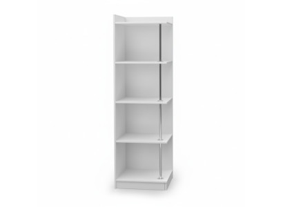 Libreria a scaffale ad angolo a forma di scaffale in legno per camera dei bambini e camera dei ragazzi Bianco.