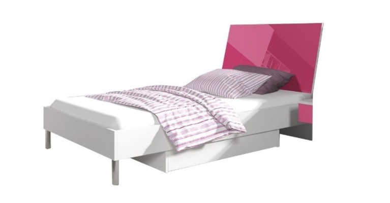 Letto + Comodino Camera da letto per bambini Set mobili da letto 2 pezzi Rosa