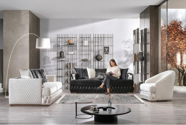 Chesterfield divano di lusso set di mobili imbottiti 3+3+1 soggiorno