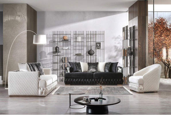 Chesterfield divano di lusso set di mobili imbottiti 3+3+1 soggiorno