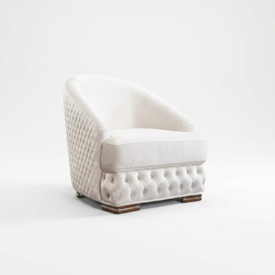Poltrona Chesterfield monoposto bianca Relax arredamento mobili italiani