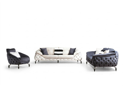 Poltrona Chesterfield monoposto nera design di lusso per soggiorno.