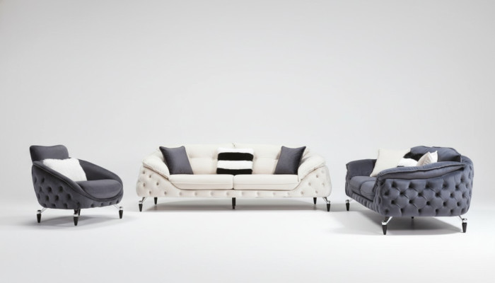 Divano Chesterfield verde in stoffa, divano, mobili di lusso arredamento divani.