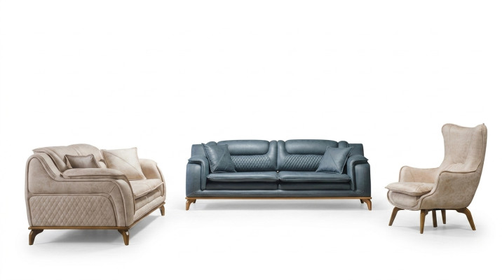 Divano beige 3 posti Soggiorno Design classico Chesterfield Stile elegante Nuovo