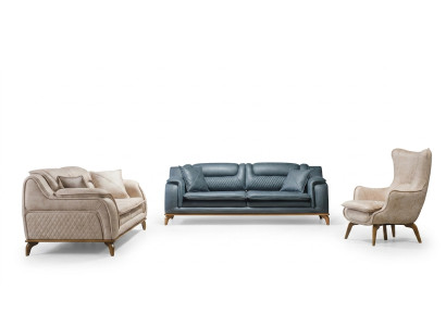 Divano beige 3 posti Soggiorno Design classico Chesterfield Stile elegante Nuovo
