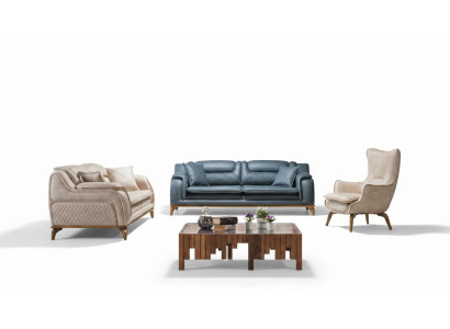 Divano Blu 3 posti Divano Soggiorno Design Chesterfield Stile Italiano Mobili