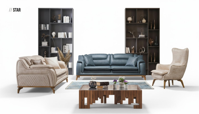 Poltrona beige monoposto di lusso per soggiorno classico design italiano