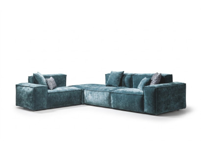 Divano ad angolo a L - Forma Paesaggio abitativo blu Design divani Mobili Divano Divano