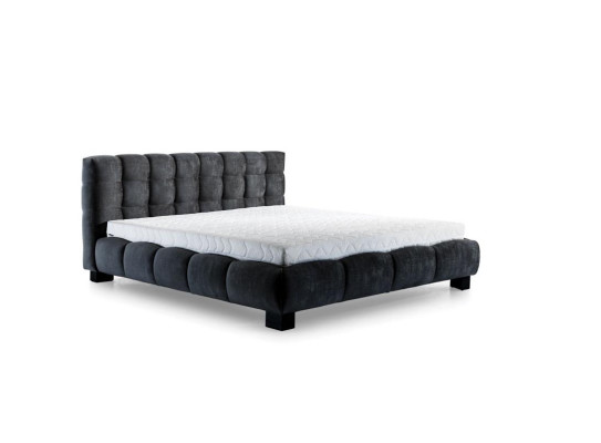 Letto Grigio Arredamento Camera da Letto Tessuto Design 160x200cm Letti Velluto