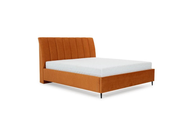 Letto Arancione Camera da Letto Imbottito Mobili Tessili Stile Moderno Letti