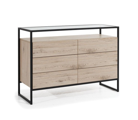 Comò Loft marrone in legno Mobile design Sideboard 120cm Armadio buffet