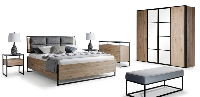 Comodino in legno marrone design mobili camera da letto Art Déco nuovo