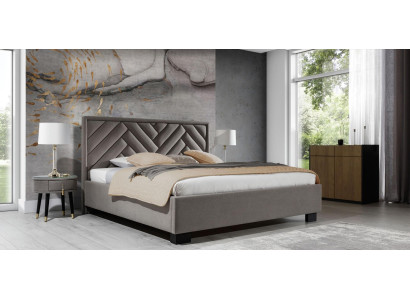 Letto imbottito Mobili da letto Letti di camera da letto Taupe Marrone 200x200 cm Velluto