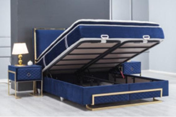 Letto in metallo blu Design arredi da camera eleganti Mobili da camera di lusso Moderni Nuovi