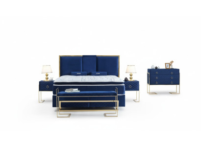 Letto in metallo blu Design arredi da camera eleganti Mobili da camera di lusso Moderni Nuovi