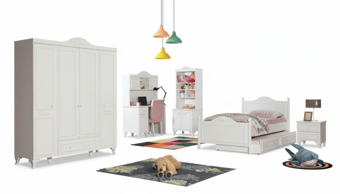 Armadio Armadio Armadi Classici Mobili in Legno per Camera da Letto Bianco Nuovo